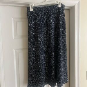 J. Crew Navy and White A-Line Skirt